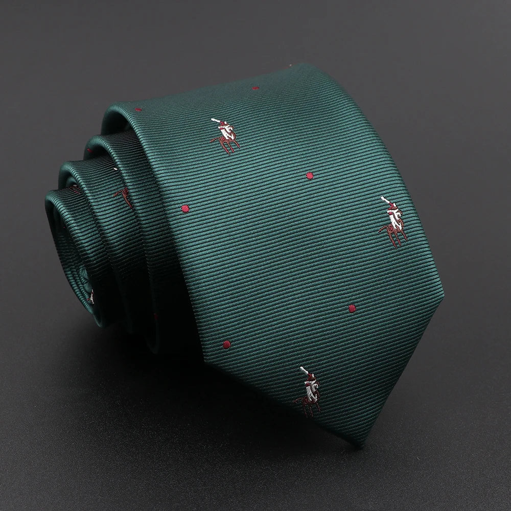 Novelty Men's Tie Floral Feather Elk Geometric Patten Red Blue Neckties Leisure Business Daily Wear Cravat Wedding Party Gift