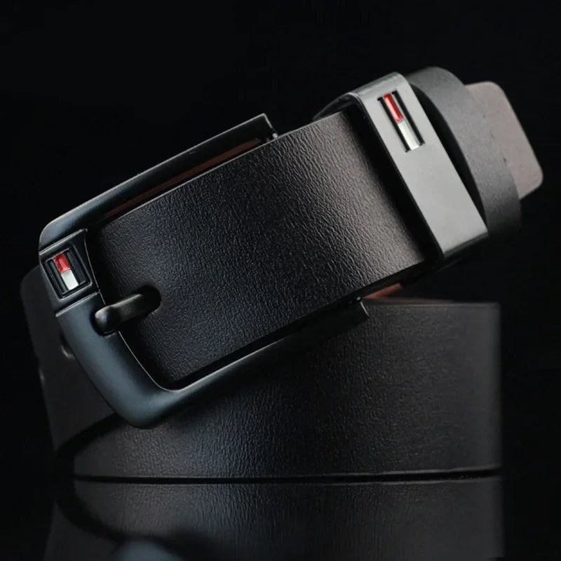 Famous Brand Design PU Leather Belt for Men Classical Alloy Pins Buckle Waist Belts Wild West Punk for Jeans Leisure Waistband