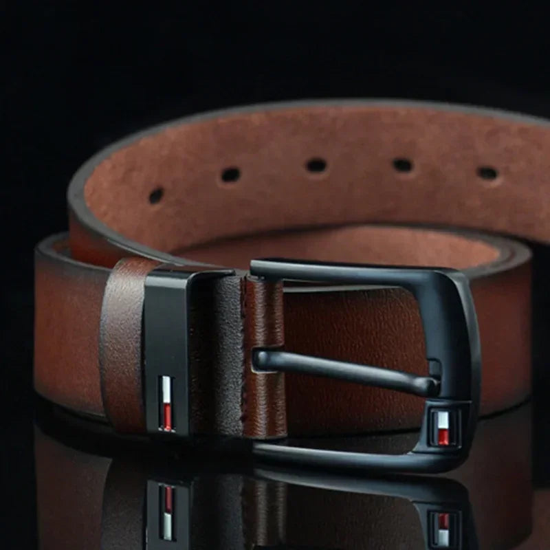 Famous Brand Design PU Leather Belt for Men Classical Alloy Pins Buckle Waist Belts Wild West Punk for Jeans Leisure Waistband