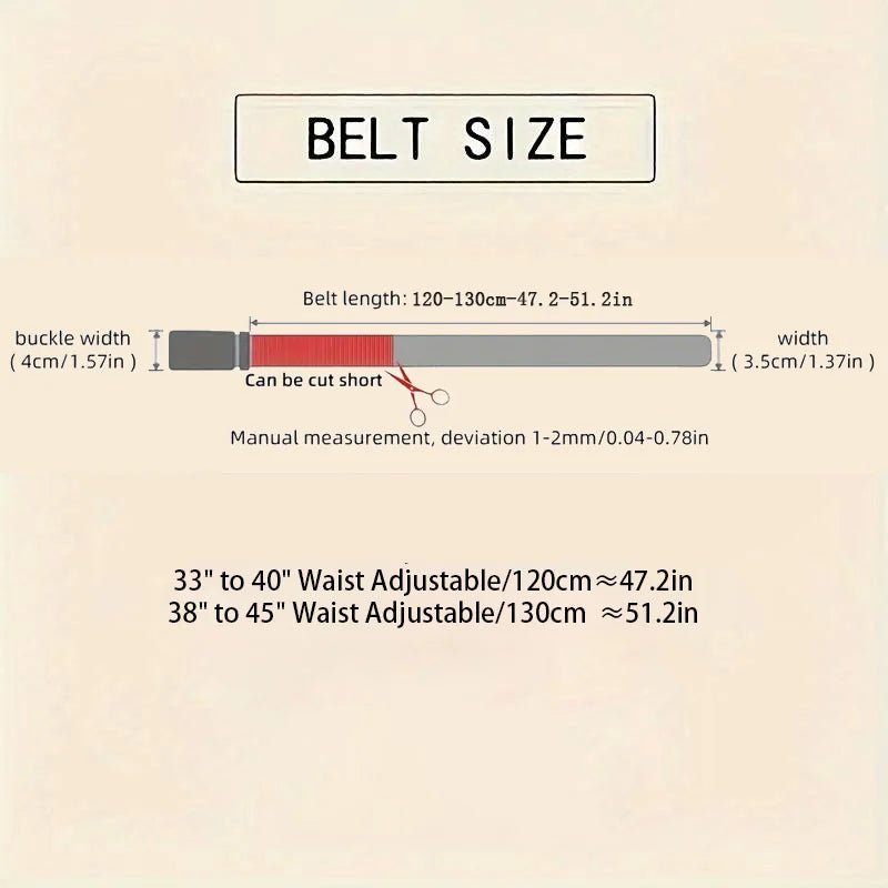 Men Genuine Leather Belt Simple Buckle Design Automatic Ratchet Belt Adjustable Belt