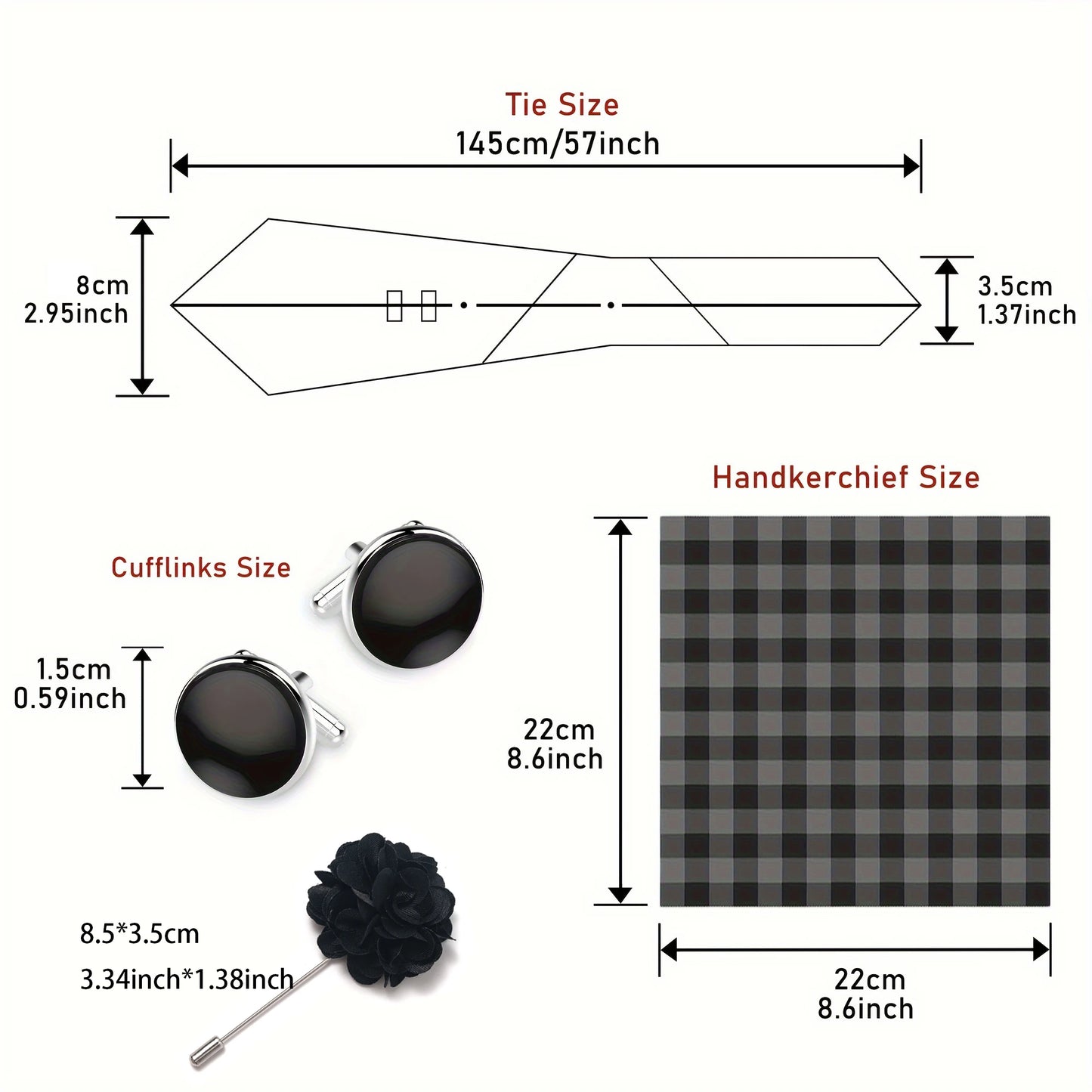Luxury Mens Ties Floral Black Gold Ties Paisley NeckTie Pocket Square Cufflinks Brooch Set Men's Wedding Party Tie
