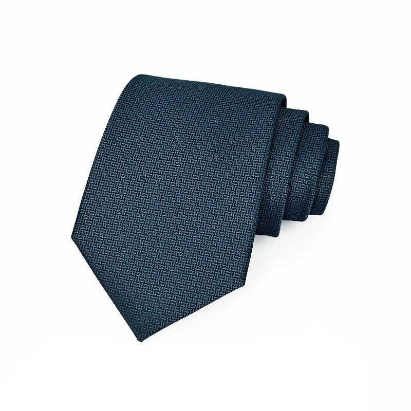 8cm Width Solid Color Dark Striped Neck Ties For Men Trendy Gentlemen Formal Brown Wine Necktie Wedding Party Suit Tuxedo Cravat
