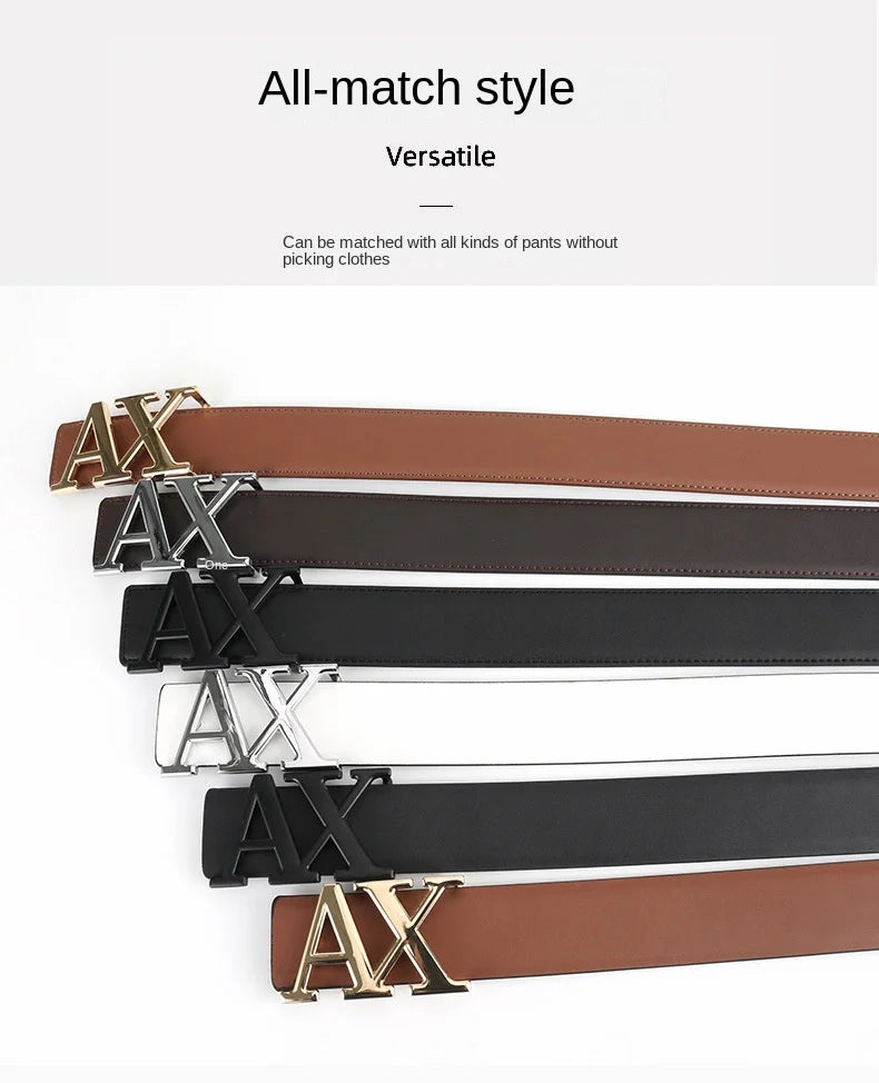 New Trend Fashion Men's Belt Leather Designer Pants Fashion Brand Wide Belt Men's Luxury Fancy Vintage Strap Men's Jeans