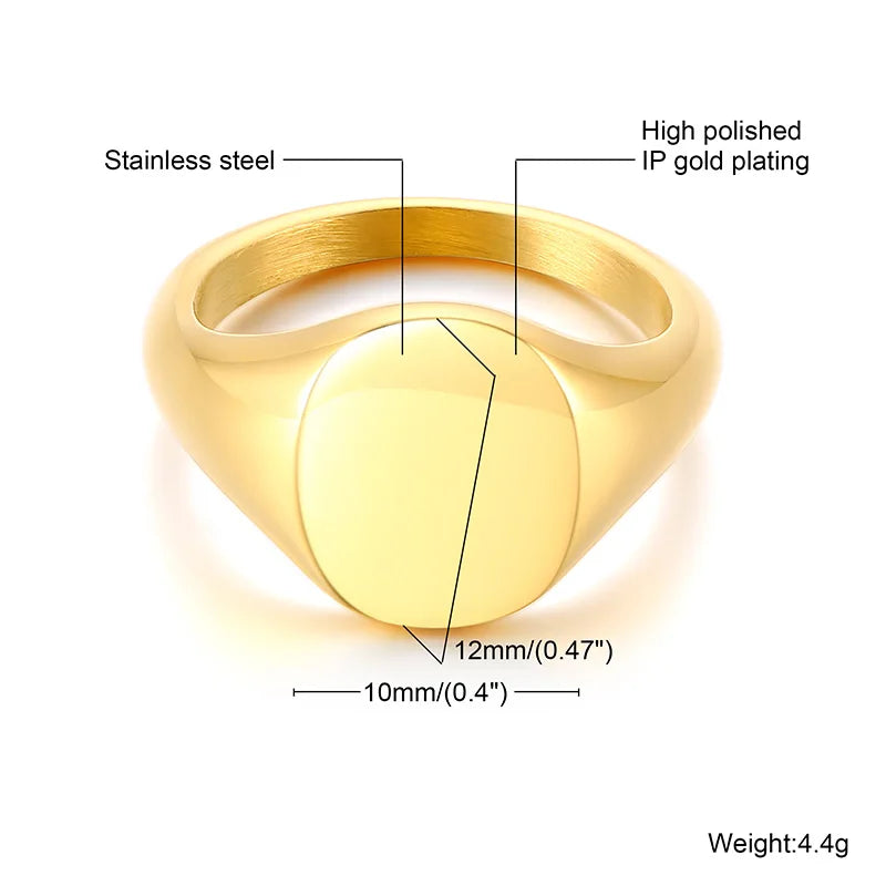 Pinky Ring, Signet Ring, Men Women Ring,Stainless Steel Floral Signet Rings,CZ North Star Celestial Ring