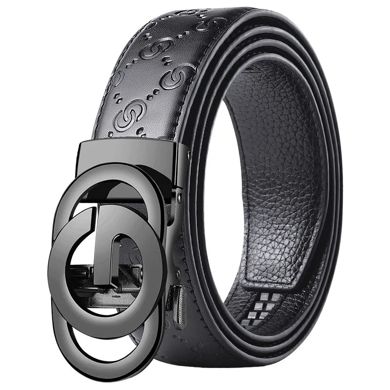 Fashionable Business Men's Belt Luxury Alloy Buckle Belt High Quality Material Leather Soft Belt Paired with Suit Pants and Jean