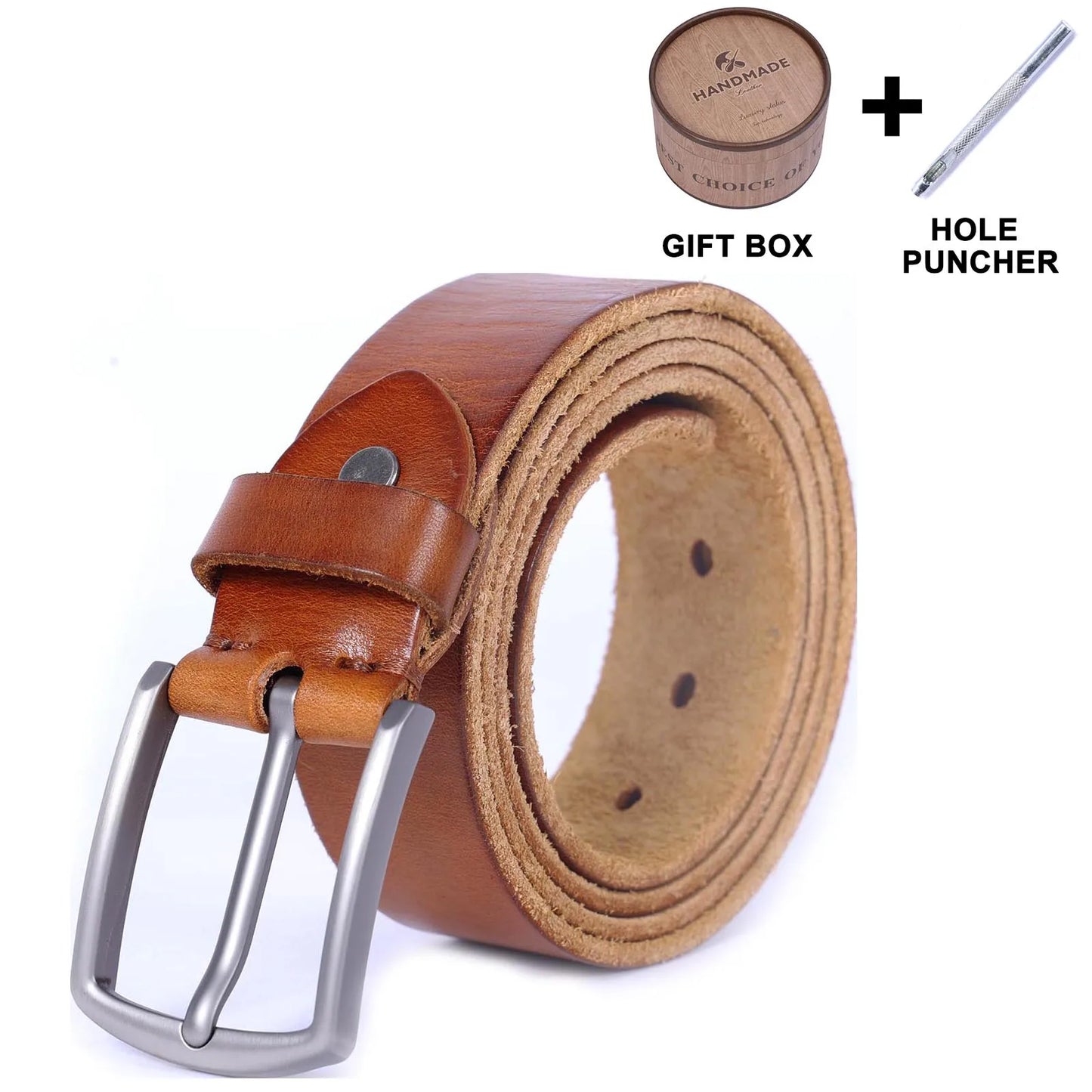 Retro Casual Cowhide Genuine Leather Men's Pin Buckle Belt, StudentBelt, Simple Classic Belt