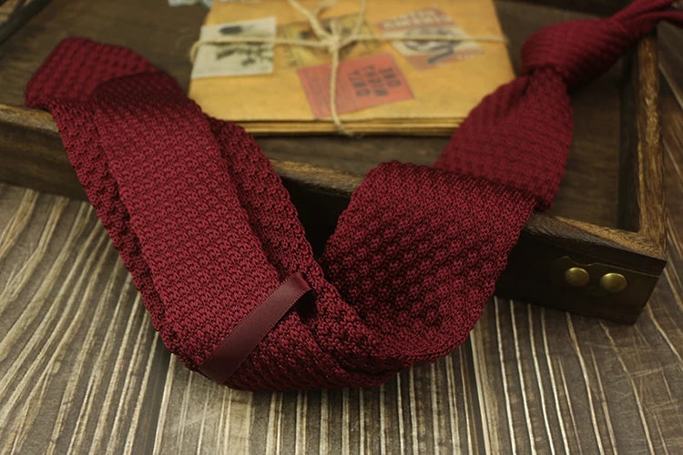 Fashion Solid Color Neckties For Men Women Casual Knitted Neck Ties 7cm Width Brown Orange Tie Daily Wear JK Accessories Cravat