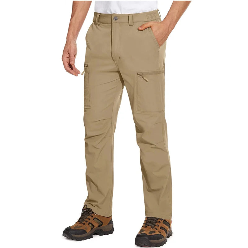 MAGCOMSEN Men's Waterproof Hiking Pants with Multi-pockets Ripstop Hard-wearing Quick Dry Casual Cargo Straight Working Pants