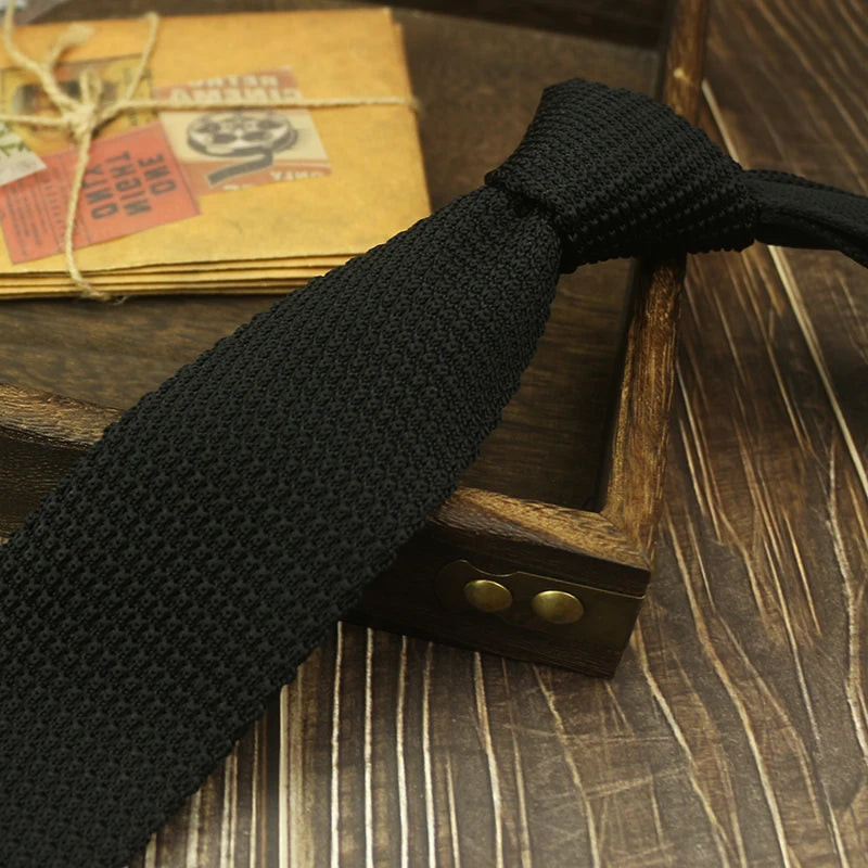 Fashion Solid Color Neckties For Men Women Casual Knitted Neck Ties 7cm Width Brown Orange Tie Daily Wear JK Accessories Cravat