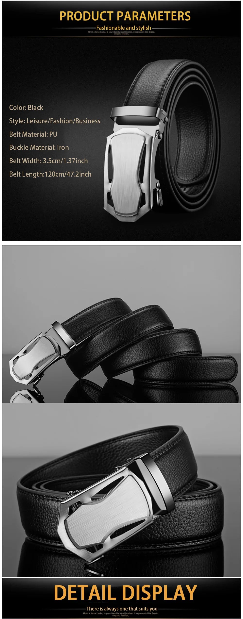 Fashion Business Men'S Belt Genuine Luxury Brand Belt Metal Buckle Belt High-Quality PU Leather Soft Belt With Cargo Pants Jeans