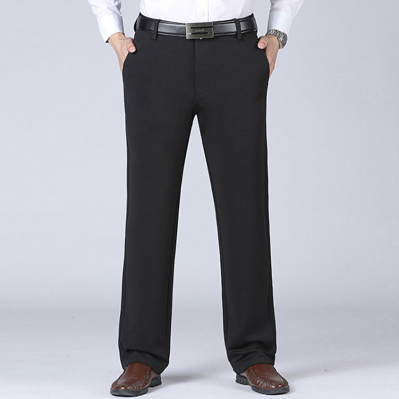 Men's Business Pants Big Size 52 Elastic Waist Straight Suit Pants Formal Work Long Pants Large Size Loose Casual Trousers