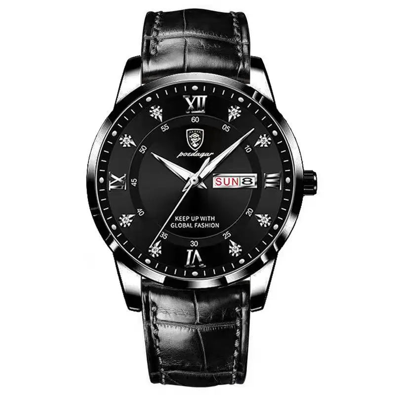 POEDAGAR Luxury Brand Men Watches Waterproof Luminous Leather Quartz Man Wristwatch Casual Sports Military Watch For Men relogio
