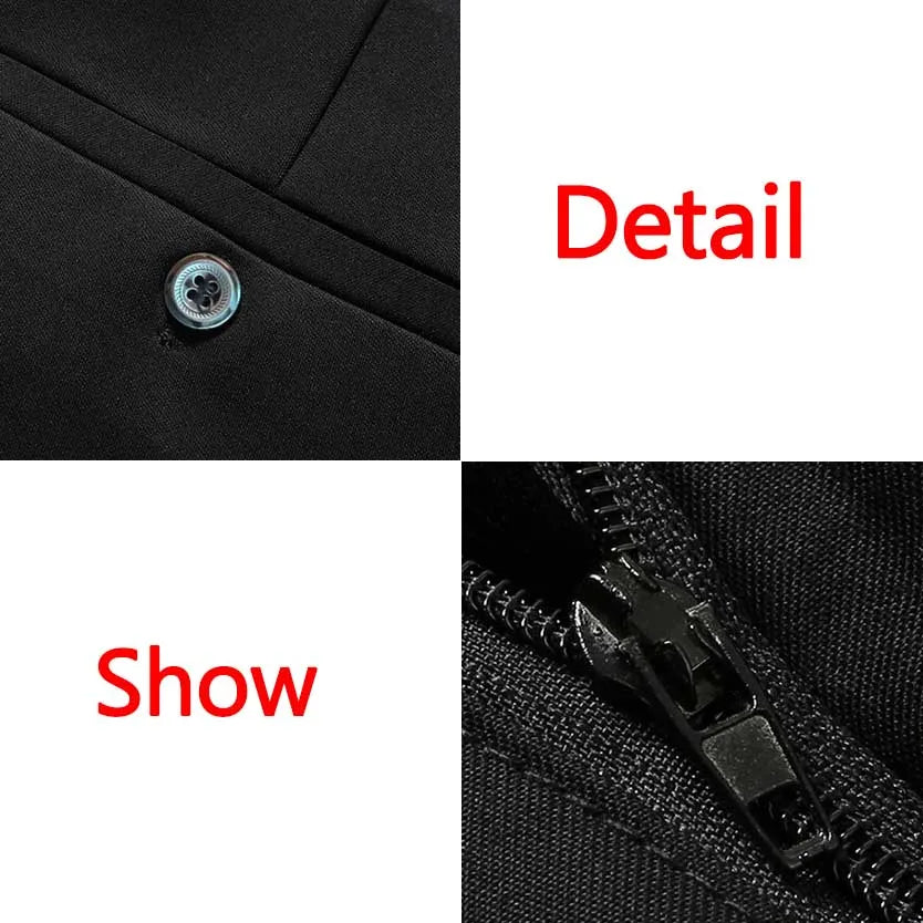 Men's Business Pants Big Size 52 Elastic Waist Straight Suit Pants Formal Work Long Pants Large Size Loose Casual Trousers
