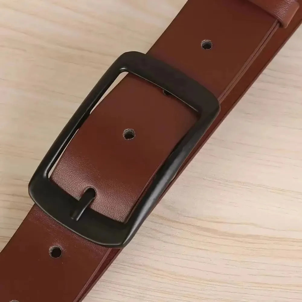 1pcs Men's Belt Classic Fashion PU Leather Belt High End Authentic Fashion Metal Buckle Women Belt Paired with Jeans Belt Unisex