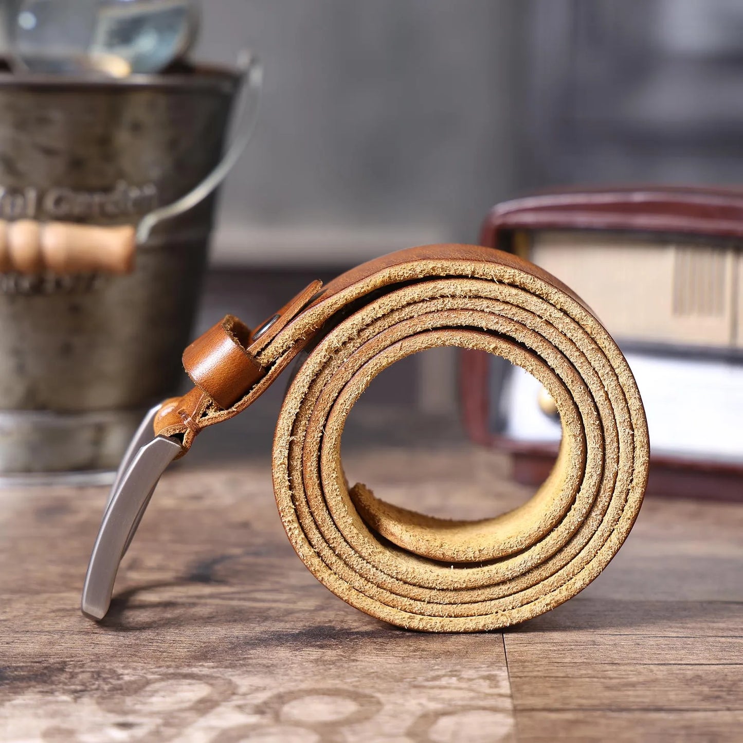Retro Casual Cowhide Genuine Leather Men's Pin Buckle Belt, StudentBelt, Simple Classic Belt