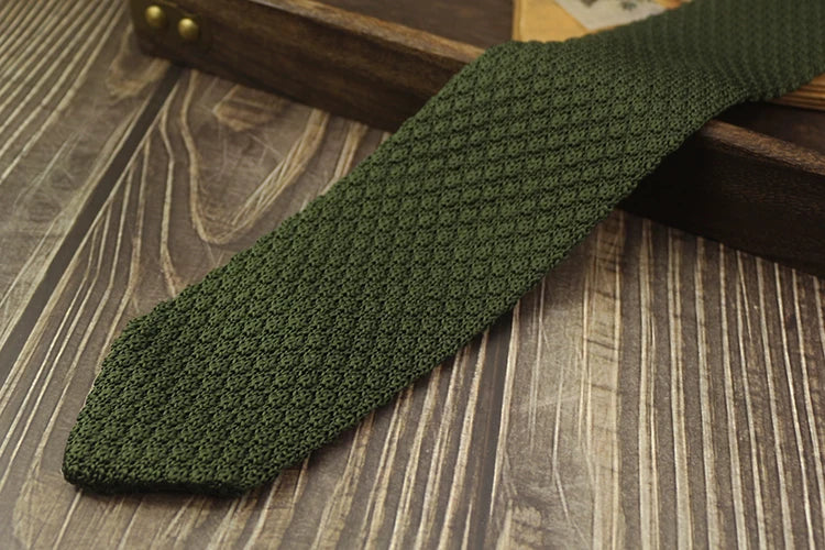 Fashion Solid Color Neckties For Men Women Casual Knitted Neck Ties 7cm Width Brown Orange Tie Daily Wear JK Accessories Cravat