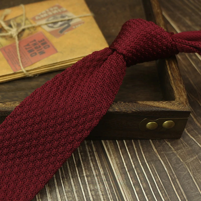 Fashion Solid Color Neckties For Men Women Casual Knitted Neck Ties 7cm Width Brown Orange Tie Daily Wear JK Accessories Cravat