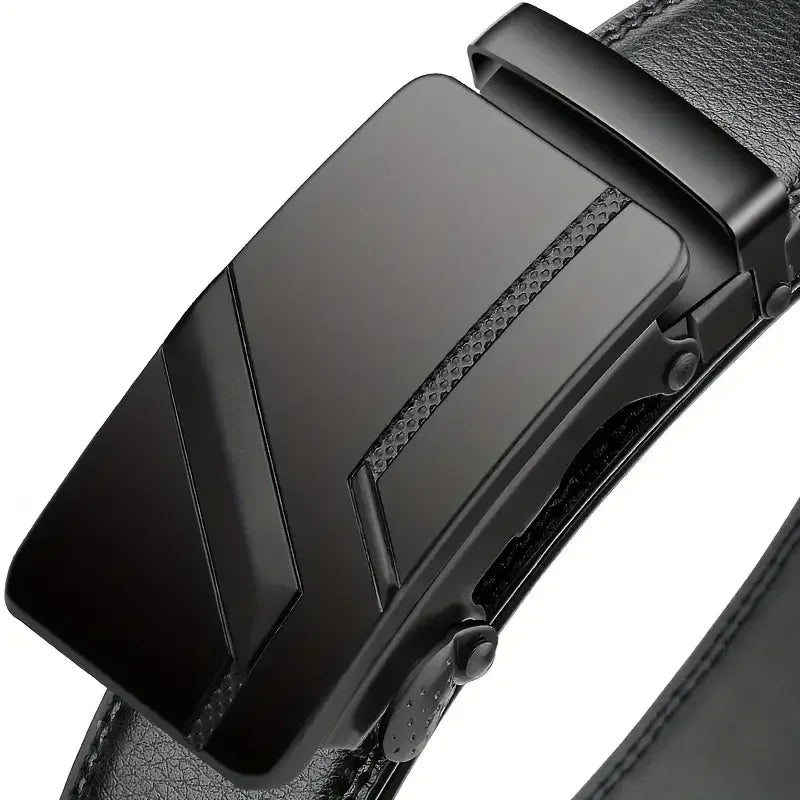 Fashion Automatic Buckle Belt for Men Famous Brand Business Belt Men PU Leather Waist Straps Black Male Jeans Belts for Men