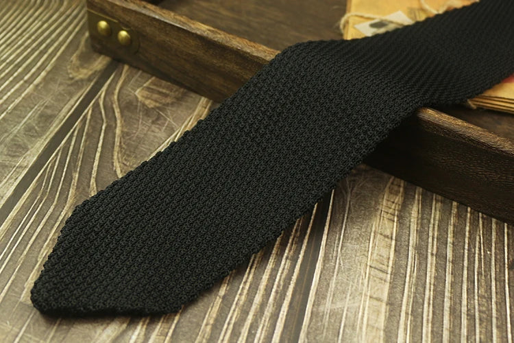 Fashion Solid Color Neckties For Men Women Casual Knitted Neck Ties 7cm Width Brown Orange Tie Daily Wear JK Accessories Cravat