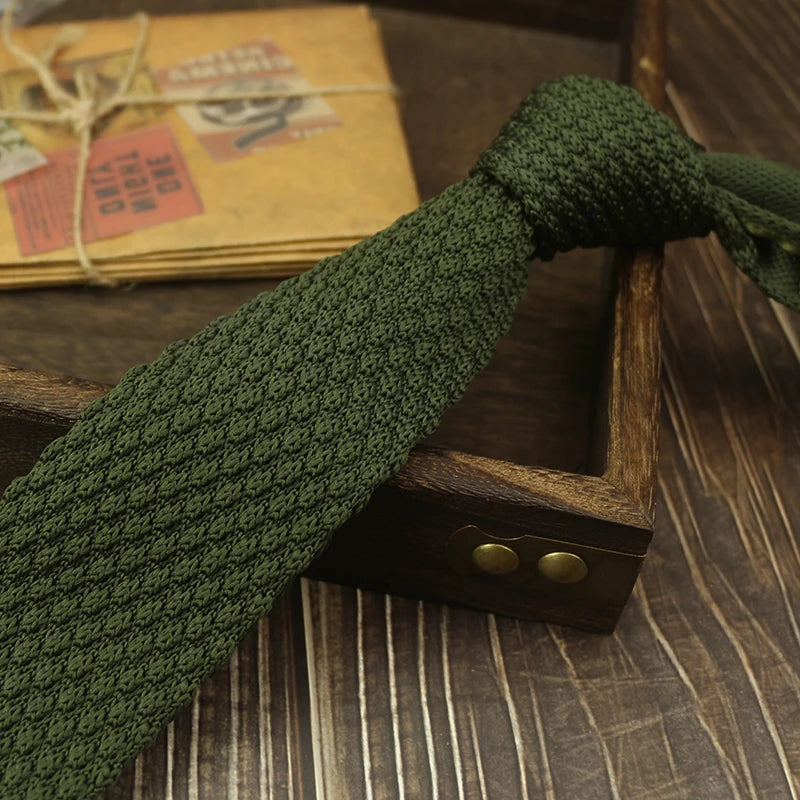 Fashion Solid Color Neckties For Men Women Casual Knitted Neck Ties 7cm Width Brown Orange Tie Daily Wear JK Accessories Cravat