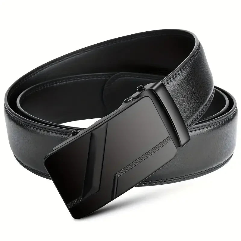 Fashion Automatic Buckle Belt for Men Famous Brand Business Belt Men PU Leather Waist Straps Black Male Jeans Belts for Men