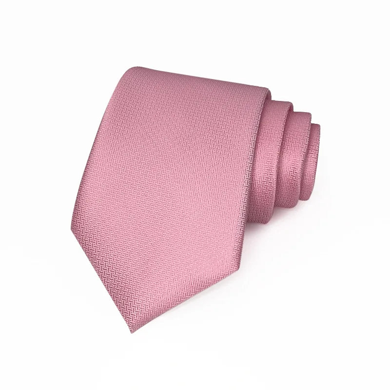 8cm Width Solid Color Dark Striped Neck Ties For Men Trendy Gentlemen Formal Brown Wine Necktie Wedding Party Suit Tuxedo Cravat