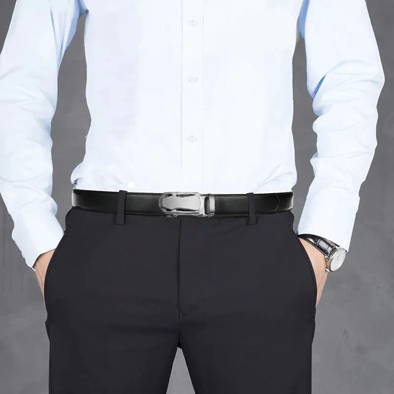 Fashion Business Men'S Belt Genuine Luxury Brand Belt Metal Buckle Belt High-Quality PU Leather Soft Belt With Cargo Pants Jeans