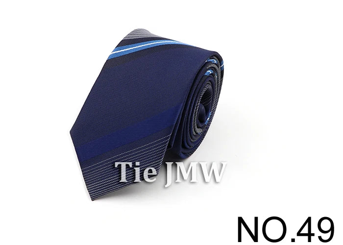 6cm Casual Ties For Men Skinny Tie Fashion Polyester Plaid Strip Necktie Business Slim Shirt Accessories Gift Cravate NO.31-61