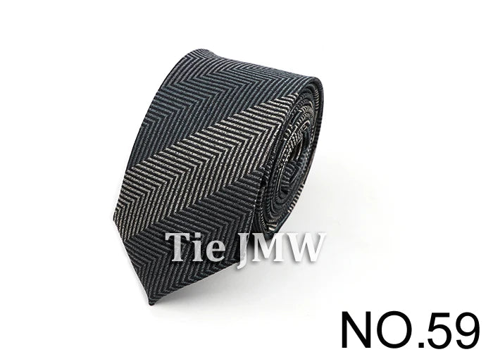 6cm Casual Ties For Men Skinny Tie Fashion Polyester Plaid Strip Necktie Business Slim Shirt Accessories Gift Cravate NO.31-61