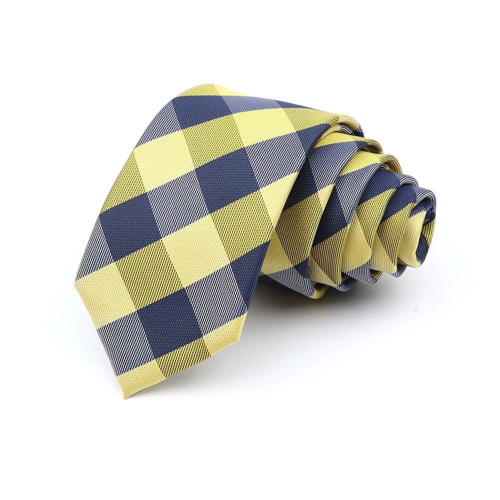 6cm Casual Ties For Men Skinny Tie Fashion Polyester Plaid Strip Necktie Business Slim Shirt Accessories Gift Cravate NO.31-61