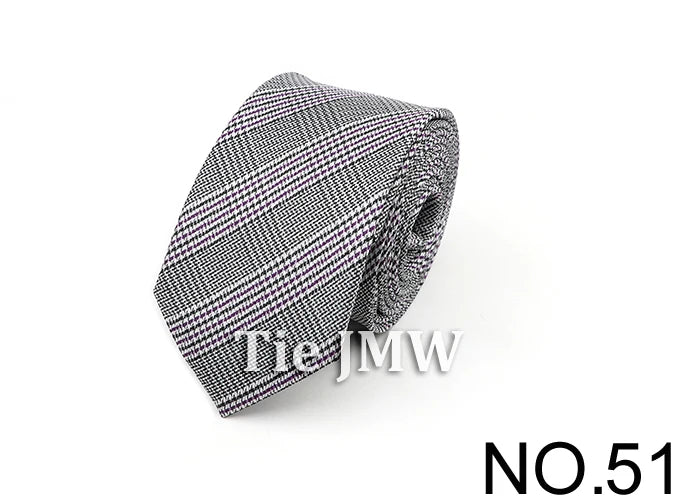 6cm Casual Ties For Men Skinny Tie Fashion Polyester Plaid Strip Necktie Business Slim Shirt Accessories Gift Cravate NO.31-61