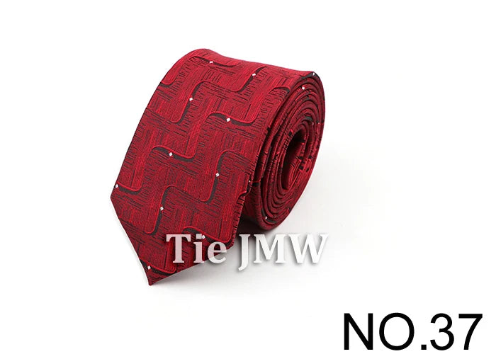 6cm Casual Ties For Men Skinny Tie Fashion Polyester Plaid Strip Necktie Business Slim Shirt Accessories Gift Cravate NO.31-61