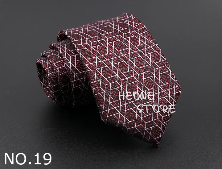 Novelty Men's Tie Floral Feather Elk Geometric Patten Red Blue Neckties Leisure Business Daily Wear Cravat Wedding Party Gift