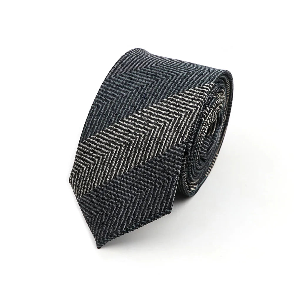 6cm Casual Ties For Men Skinny Tie Fashion Polyester Plaid Strip Necktie Business Slim Shirt Accessories Gift Cravate NO.31-61