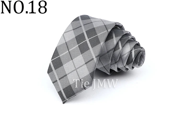6cm Casual Ties For Men Skinny Tie Fashion Polyester Plaid Strip Necktie Business Slim Shirt Accessories Gift Cravate NO.31-61
