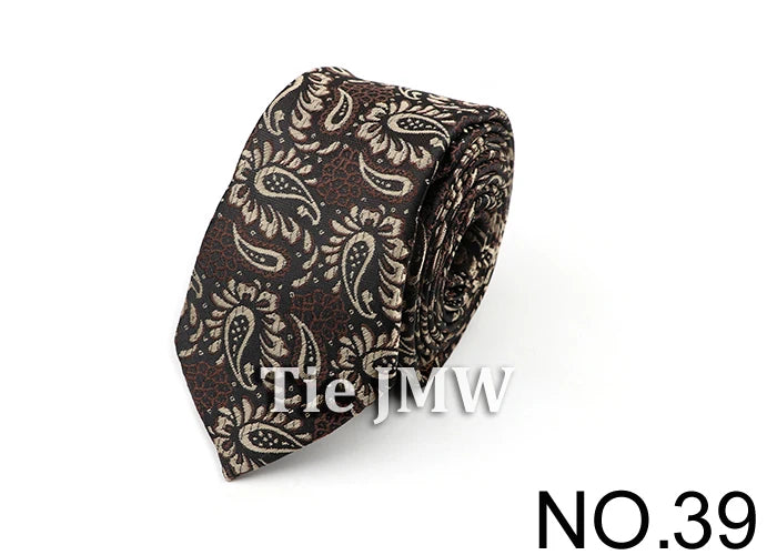 6cm Casual Ties For Men Skinny Tie Fashion Polyester Plaid Strip Necktie Business Slim Shirt Accessories Gift Cravate NO.31-61