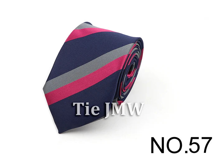 6cm Casual Ties For Men Skinny Tie Fashion Polyester Plaid Strip Necktie Business Slim Shirt Accessories Gift Cravate NO.31-61