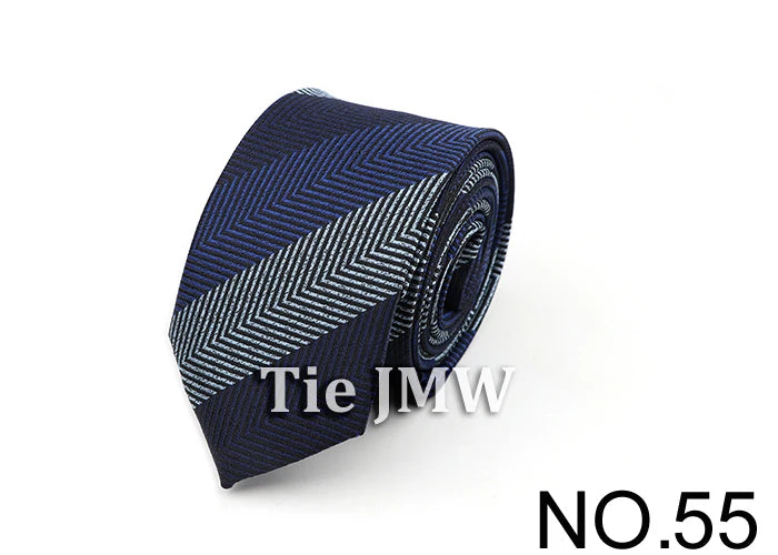 6cm Casual Ties For Men Skinny Tie Fashion Polyester Plaid Strip Necktie Business Slim Shirt Accessories Gift Cravate NO.31-61