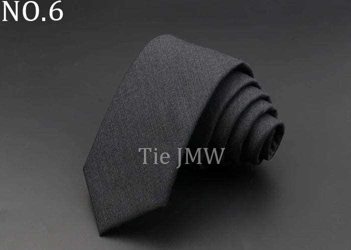 Mens Ties 6cm Classic Cotton Handmade Skinny Grey Plaid Neckties Striped Narrow Collar Slim Cashmere Casual Tie Accessories Gift