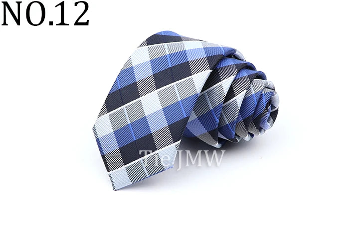 6cm Casual Ties For Men Skinny Tie Fashion Polyester Plaid Strip Necktie Business Slim Shirt Accessories Gift Cravate NO.31-61
