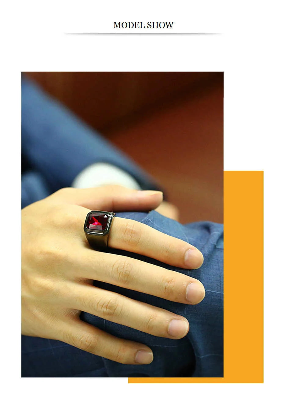 Vnox Big Stone Ring for Men Black Gold Color Stainless Steel Chunky Male Alliance Punk Jewelry