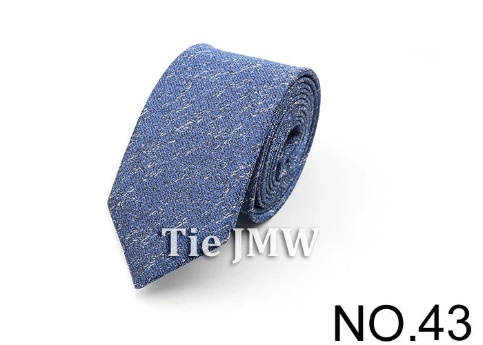 6cm Casual Ties For Men Skinny Tie Fashion Polyester Plaid Strip Necktie Business Slim Shirt Accessories Gift Cravate NO.31-61