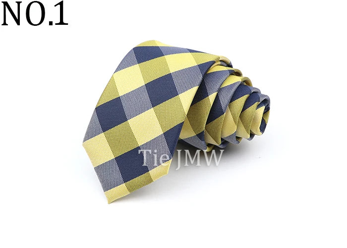 6cm Casual Ties For Men Skinny Tie Fashion Polyester Plaid Strip Necktie Business Slim Shirt Accessories Gift Cravate NO.31-61