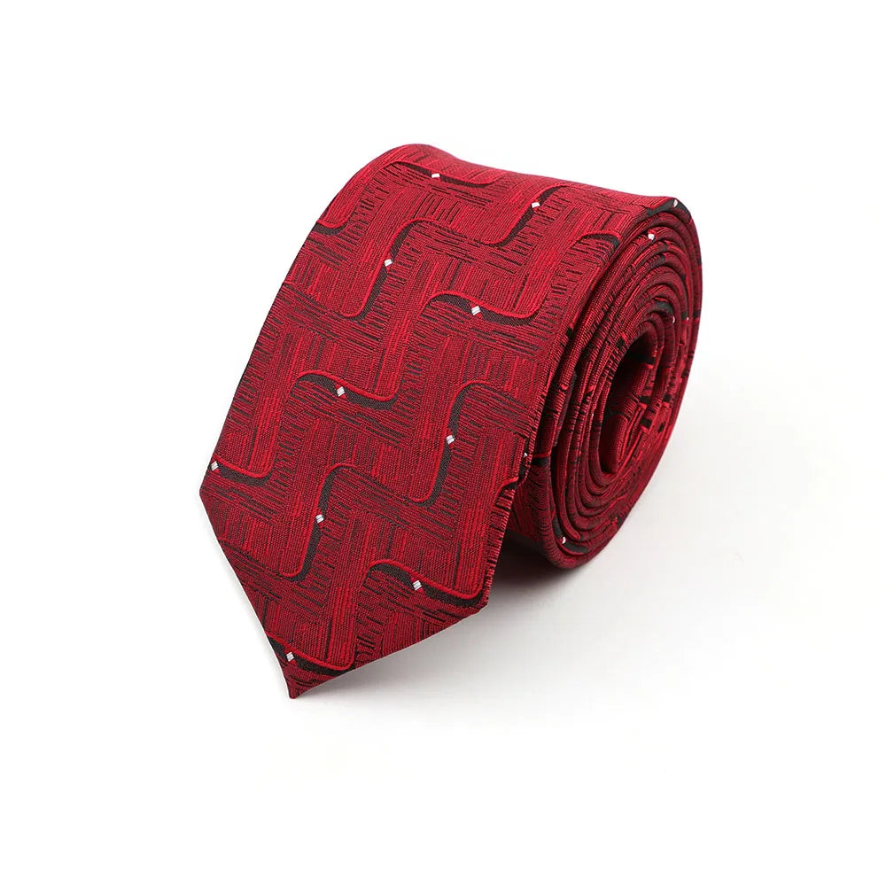 6cm Casual Ties For Men Skinny Tie Fashion Polyester Plaid Strip Necktie Business Slim Shirt Accessories Gift Cravate NO.31-61
