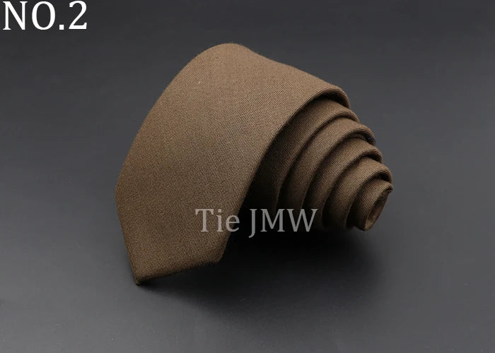 Mens Ties 6cm Classic Cotton Handmade Skinny Grey Plaid Neckties Striped Narrow Collar Slim Cashmere Casual Tie Accessories Gift