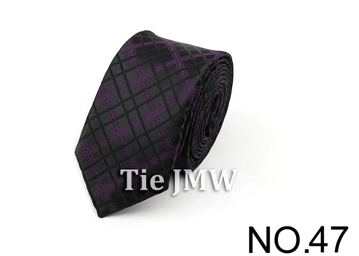 6cm Casual Ties For Men Skinny Tie Fashion Polyester Plaid Strip Necktie Business Slim Shirt Accessories Gift Cravate NO.31-61