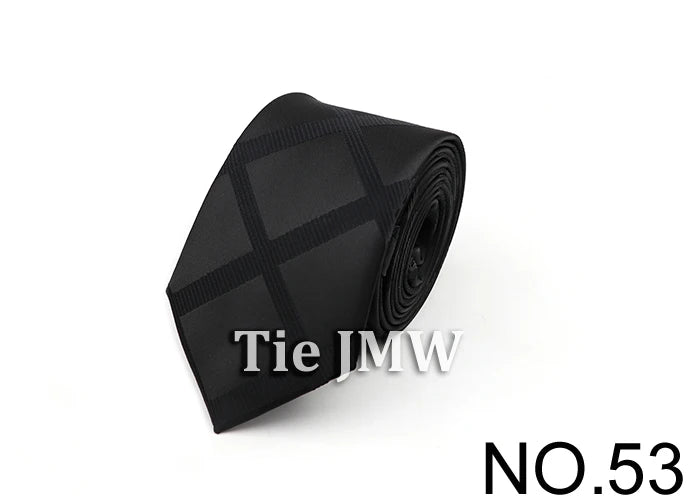 6cm Casual Ties For Men Skinny Tie Fashion Polyester Plaid Strip Necktie Business Slim Shirt Accessories Gift Cravate NO.31-61