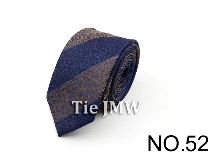 6cm Casual Ties For Men Skinny Tie Fashion Polyester Plaid Strip Necktie Business Slim Shirt Accessories Gift Cravate NO.31-61