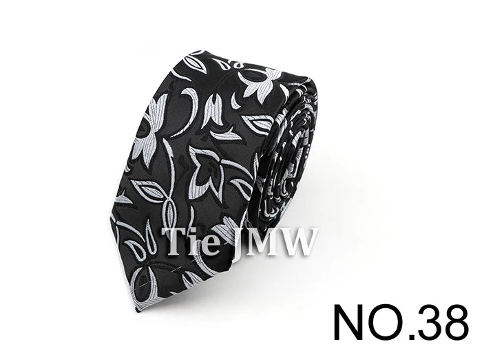 6cm Casual Ties For Men Skinny Tie Fashion Polyester Plaid Strip Necktie Business Slim Shirt Accessories Gift Cravate NO.31-61