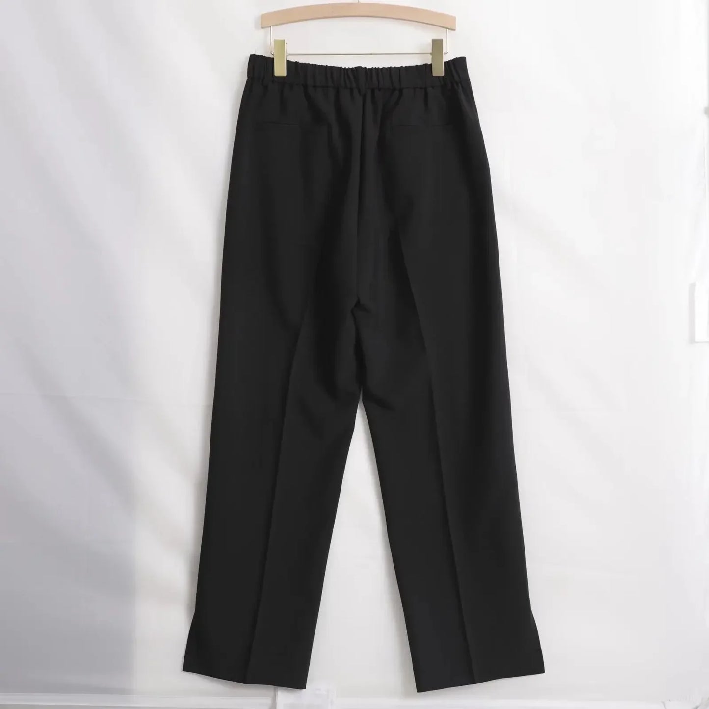 Men's Straight Baggy Casual Pants Korean Slit Personality Suit Trousers Fashion Formal Business Male Streetwear Gray Khaki Black